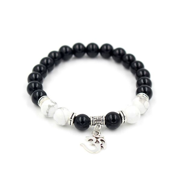 8mm natural white howlite & black onyx stonec buddhist buddha pendant charm meditation prayer bead mala bracelet
8mm natural white howlite & black onyx stonec buddhist buddha pendant charm meditation prayer bead mala bracelet