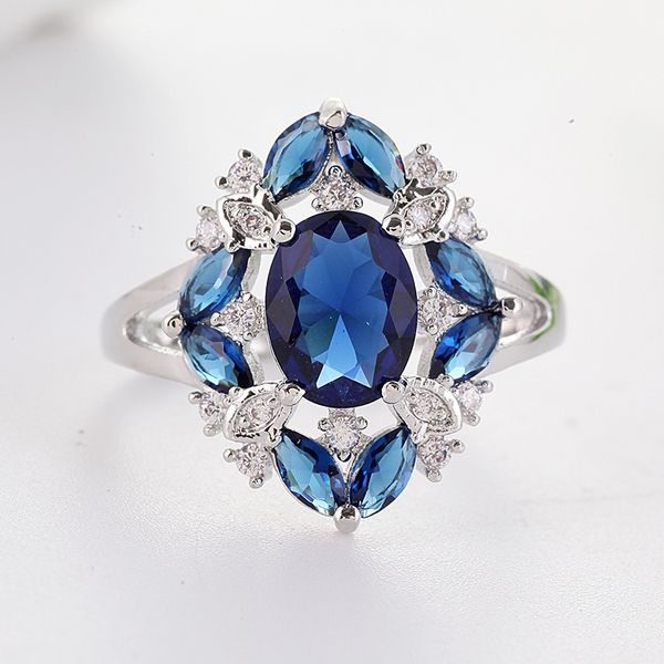 oval blue crystal stone rings for women wedding ring luxury jewelry flower bright silver ring bague femme anillos mujer z3h951
oval blue crystal stone rings for women wedding ring luxury jewelry flower bright silver ring bague femme anillos mujer z3h951