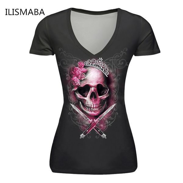 ilismaba 2017 summer fashion new women's v-neck short sleeve brand t-shirt skull red lips 3d digital printing women's t-shirt, White
ilismaba 2017 summer fashion new women's v-neck short sleeve brand t-shirt skull red lips 3d digital printing women's t-shirt, White