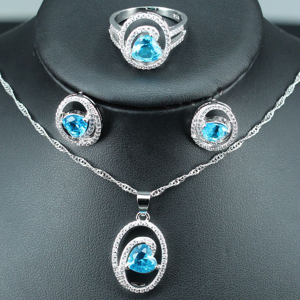 lovely sky blue heart-shaped bridal jewelry sets for women wedding silver color 925 earrings/pendants/necklace/ring, Slivery;golden
lovely sky blue heart-shaped bridal jewelry sets for women wedding silver color 925 earrings/pendants/necklace/ring, Slivery;golden