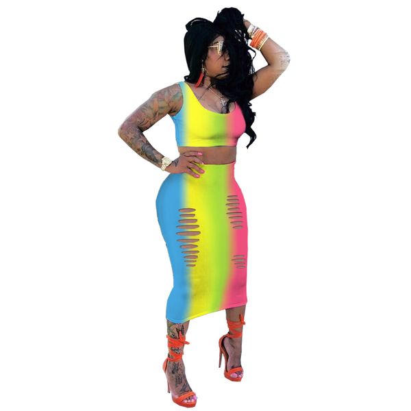 2018 new 2 piece set women bra crop bodycon skinny skirts rainbow gradually discoloration women sets ladies suit, White
2018 new 2 piece set women bra crop bodycon skinny skirts rainbow gradually discoloration women sets ladies suit, White