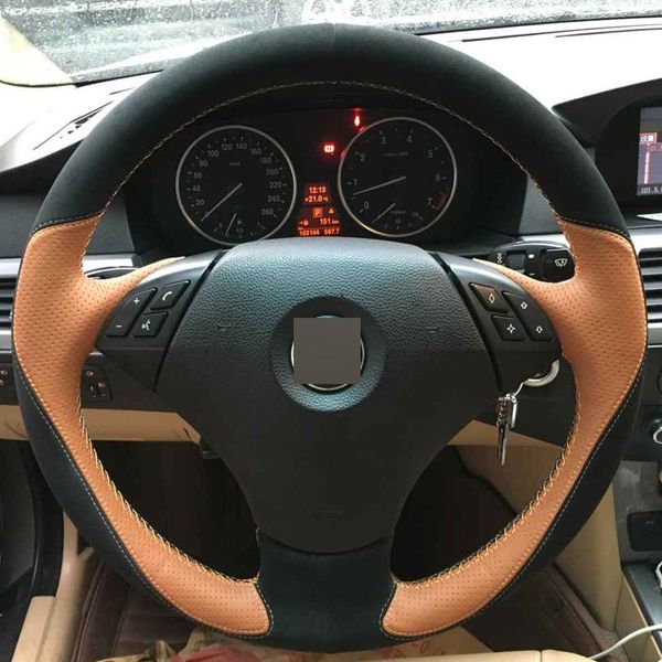 diy hand-stitched steering wheel cover orang leather black suede for bmw e60 e61 520i 520li 523 523 523li 525 525i 530 530i 535
diy hand-stitched steering wheel cover orang leather black suede for bmw e60 e61 520i 520li 523 523 523li 525 525i 530 530i 535