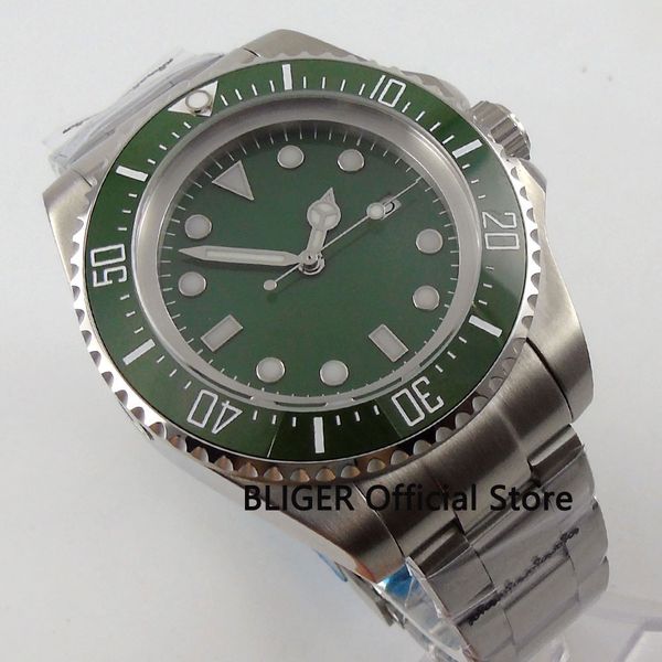 bliger 44mm green sterile dial ceramic bezel luminous marks stainless steel band miyota automatic movement men's watch b88, Slivery;brown
bliger 44mm green sterile dial ceramic bezel luminous marks stainless steel band miyota automatic movement men's watch b88, Slivery;brown