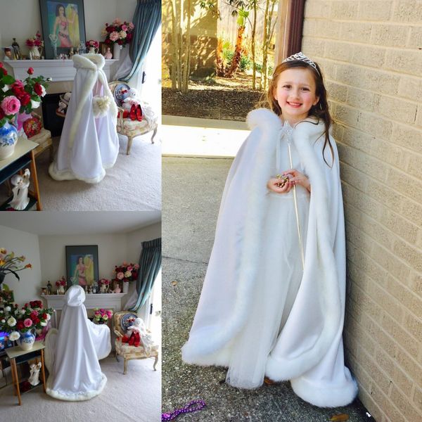 new arrival warm hooded children's white satin flower girl wedding cloak with faux fur trim floor length winter kid long wraps jacket, Brown;red
new arrival warm hooded children's white satin flower girl wedding cloak with faux fur trim floor length winter kid long wraps jacket, Brown;red