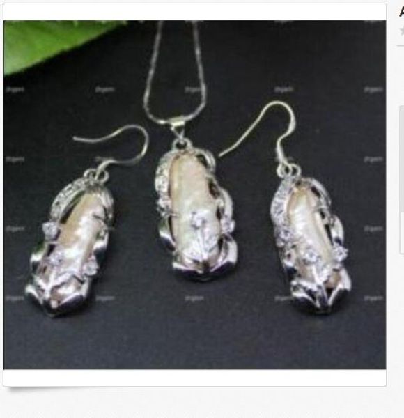 abnormal irregular inlay crystal white pearl pendant necklace earrings set 17"sa, Black
abnormal irregular inlay crystal white pearl pendant necklace earrings set 17"sa, Black