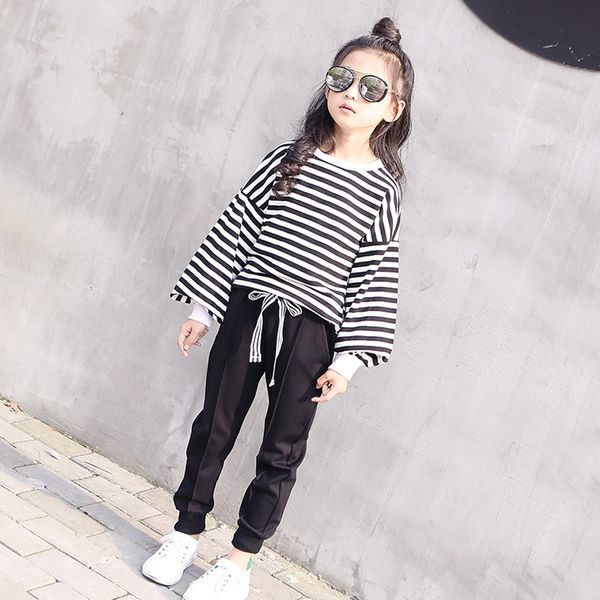 girls clothes set spring autumn stripe shirt + black pants 2 pcs suits for 8 10 12 years girls cotton kids school clothes, White
girls clothes set spring autumn stripe shirt + black pants 2 pcs suits for 8 10 12 years girls cotton kids school clothes, White