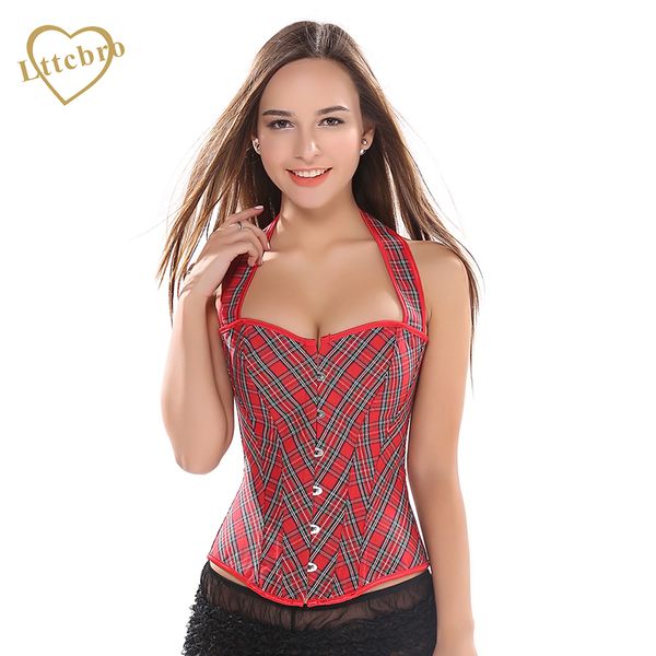 corsets and bustiers shaper corset for slimming tight strap red grid boned overbust corset seleeves body shaper halter bust, Black;white
corsets and bustiers shaper corset for slimming tight strap red grid boned overbust corset seleeves body shaper halter bust, Black;white
