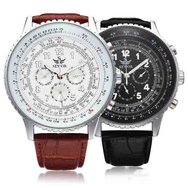 wengle new sewor multifunction date week three eyes men belt casual dress gift luxury mechanical watch, Slivery;brown
wengle new sewor multifunction date week three eyes men belt casual dress gift luxury mechanical watch, Slivery;brown