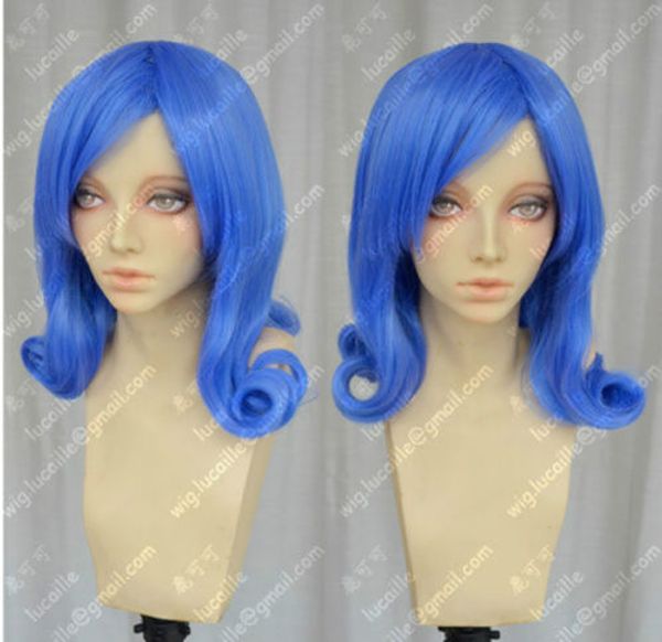 fairy tail juvia fashion cartoon blue cosplay wig fashion hairs, Black;brown