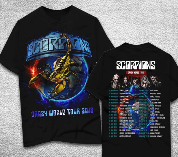 

Limited Scorpions футболка Crazy World Tour 2018 футболка S-5XL Мужские футболки лето хипстер с корот