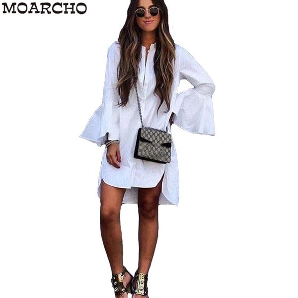 moarcho 2017 women white flare sleeve shirt dress summer fashion o neck straight elegant woman bloues casual clothing, White;black
moarcho 2017 women white flare sleeve shirt dress summer fashion o neck straight elegant woman bloues casual clothing, White;black