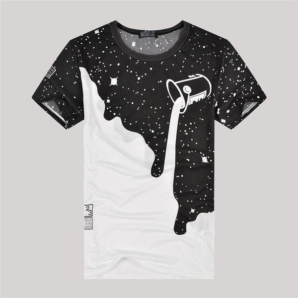 Fashion Summer Mens T-Shirts Milk Poured Pattern Printed Casual Short Sleeve O Neck T-shirt Black Gray Shirts M-3XL
Fashion Summer Mens T-Shirts Milk Poured Pattern Printed Casual Short Sleeve O Neck T-shirt Black Gray Shirts M-3XL