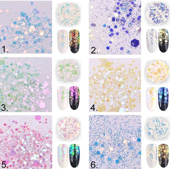 6boxes/set laser mixed nail glitter powder sequins 0.2--1mm mixed powder nail flakes 3d diy charm dust for art decorations, Silver;gold
6boxes/set laser mixed nail glitter powder sequins 0.2--1mm mixed powder nail flakes 3d diy charm dust for art decorations, Silver;gold