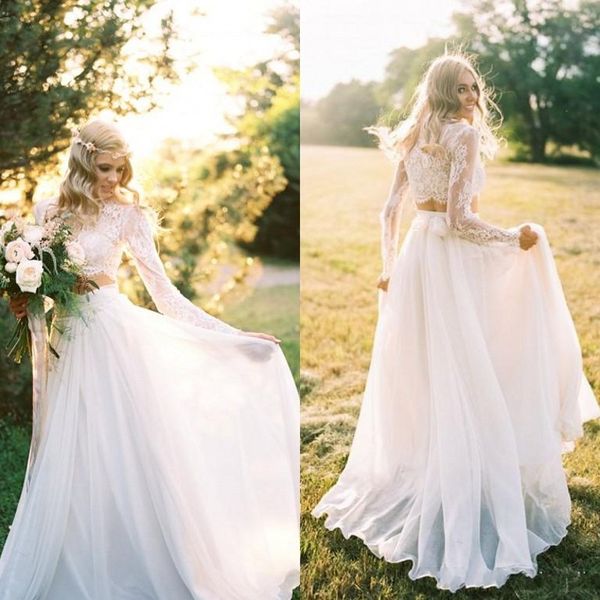 2019 modest two piece bohemian wedding dresses long sleeves lace crop chiffon beach country wedding gowns ba6815
2019 modest two piece bohemian wedding dresses long sleeves lace crop chiffon beach country wedding gowns ba6815