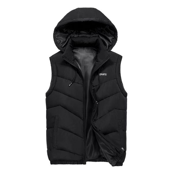 men's winter cotton body warmer hoodie vest casual travel sleeveless outwear waistcoat for men male baggy pockets jackets, Black;white
men's winter cotton body warmer hoodie vest casual travel sleeveless outwear waistcoat for men male baggy pockets jackets, Black;white