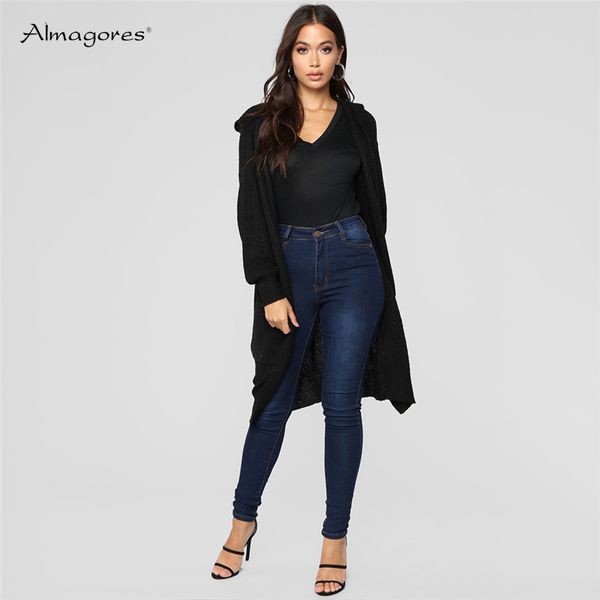 lady fashion cardigans long sweater long sleeve casual loose black khaki red women sweater solid autumn winter knit, White;black 
lady fashion cardigans long sweater long sleeve casual loose black khaki red women sweater solid autumn winter knit, White;black