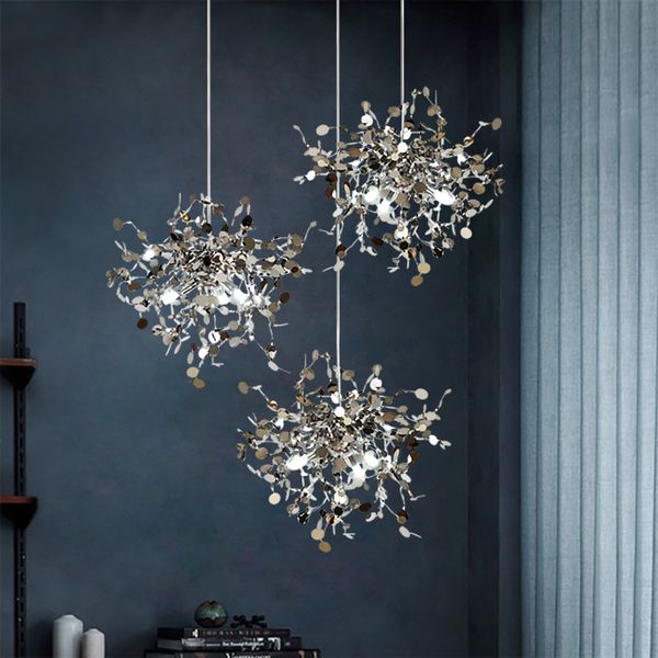 Modern stainless steel art chandelier creative villa stair chandelier LED window design clothing store lighting lamp
Modern stainless steel art chandelier creative villa stair chandelier LED window design clothing store lighting lamp