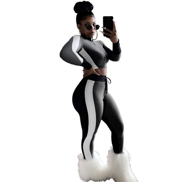 woman casual tracksuit long sleeve patchwork and pants sweat suits spring autumn 2 two piece sets female, Gray
woman casual tracksuit long sleeve patchwork and pants sweat suits spring autumn 2 two piece sets female, Gray
