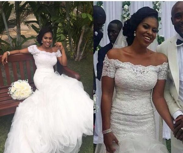 2019 amazing off the shoulder mermaid dress wedding dresses with ruffles lace open back bridal dress arabic wedding dress party gowns, White
2019 amazing off the shoulder mermaid dress wedding dresses with ruffles lace open back bridal dress arabic wedding dress party gowns, White