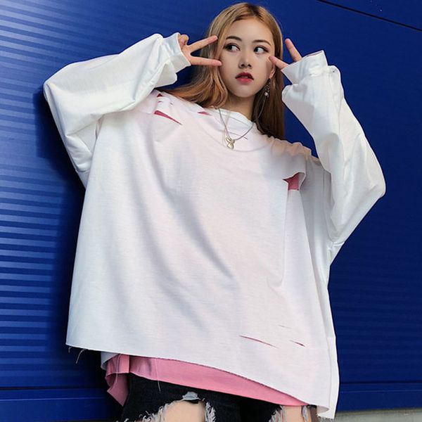 kymakutu korean bf style holes women sweatshirt 2018 new autumn hooded thin femme full sleeve fake two pieces hoodies female, Black
kymakutu korean bf style holes women sweatshirt 2018 new autumn hooded thin femme full sleeve fake two pieces hoodies female, Black