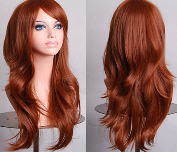 women fashion long hair wig curly wavy synthetic cosplay party full wigs, Black;brown
women fashion long hair wig curly wavy synthetic cosplay party full wigs, Black;brown