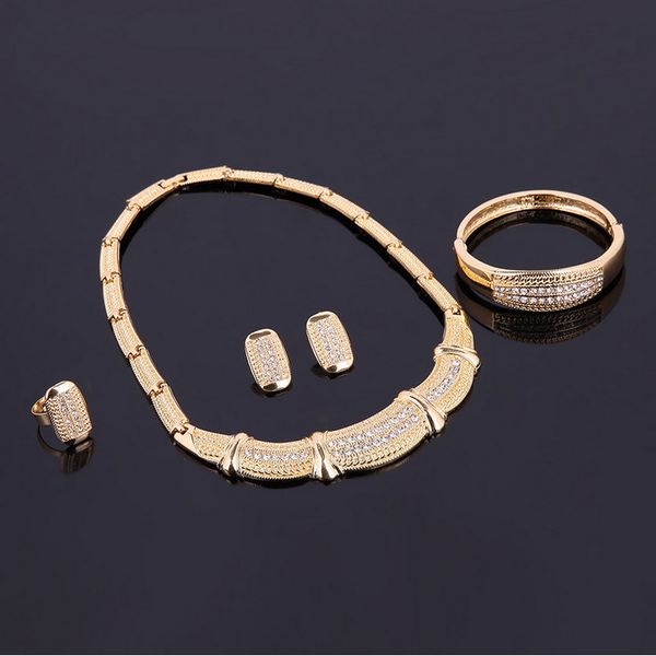 bride wedding jewelry set luxury fashion rhinestone 18k gold plated geometric alloy necklace earrings bracelet ring 4-piece set, Slivery;golden
bride wedding jewelry set luxury fashion rhinestone 18k gold plated geometric alloy necklace earrings bracelet ring 4-piece set, Slivery;golden