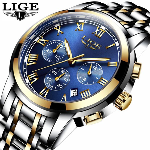 lige mens watches chronograph business quartz watch men full steel waterproof sports watches relogio masculino, Slivery;brown
lige mens watches chronograph business quartz watch men full steel waterproof sports watches relogio masculino, Slivery;brown