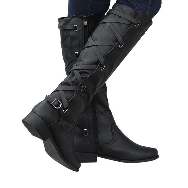 woman ladies buckle roman riding knee high cowboy winter boots women martin long boots botas, Black
woman ladies buckle roman riding knee high cowboy winter boots women martin long boots botas, Black