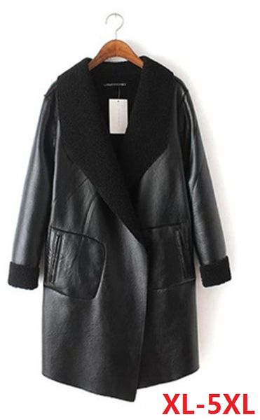 plus size women autumn winter clothes new fashion pu leather coat thickening lamb coat long elegant leather jacket ing, Black
plus size women autumn winter clothes new fashion pu leather coat thickening lamb coat long elegant leather jacket ing, Black