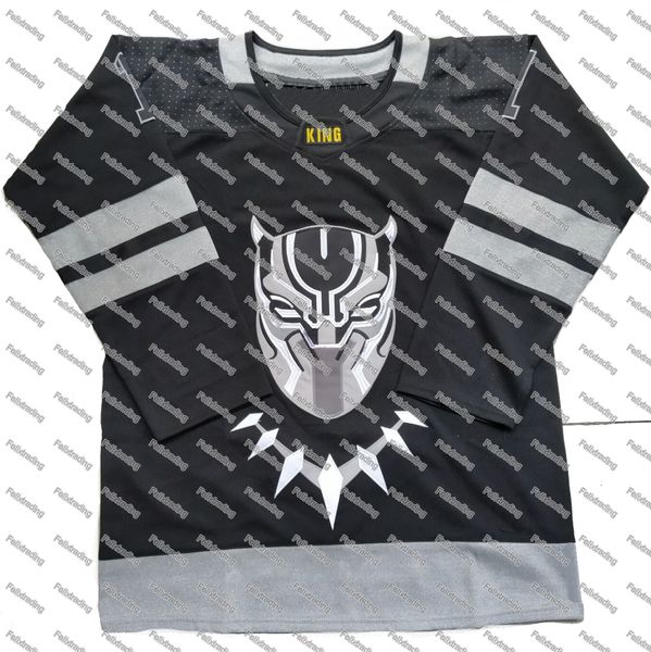 T'Challa #1 The Black Panther Wakanda Hockey Jersey Black Custom Men Women Youth Hockey Jerseys Free Shipping
T'Challa #1 The Black Panther Wakanda Hockey Jersey Black Custom Men Women Youth Hockey Jerseys Free Shipping