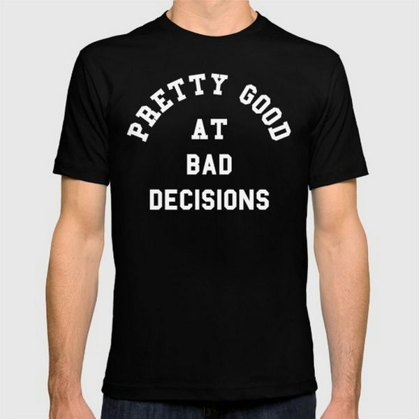 new fashion good at bad decisions printing man t-shirt cotton o neck mens short sleeve mens tshirt male tees wholesale, White;black
new fashion good at bad decisions printing man t-shirt cotton o neck mens short sleeve mens tshirt male tees wholesale, White;black