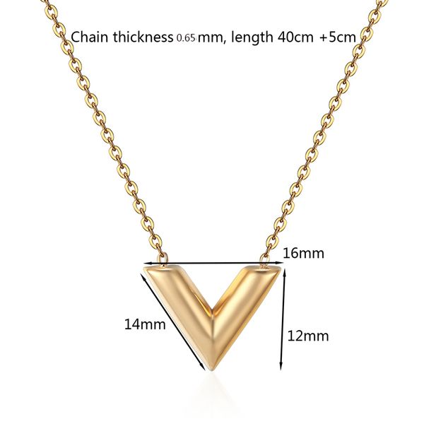 classic design famous brand v letter pendant necklace for woman titanium steel woman necklace luxury jewelry female 958767, Silver
classic design famous brand v letter pendant necklace for woman titanium steel woman necklace luxury jewelry female 958767, Silver