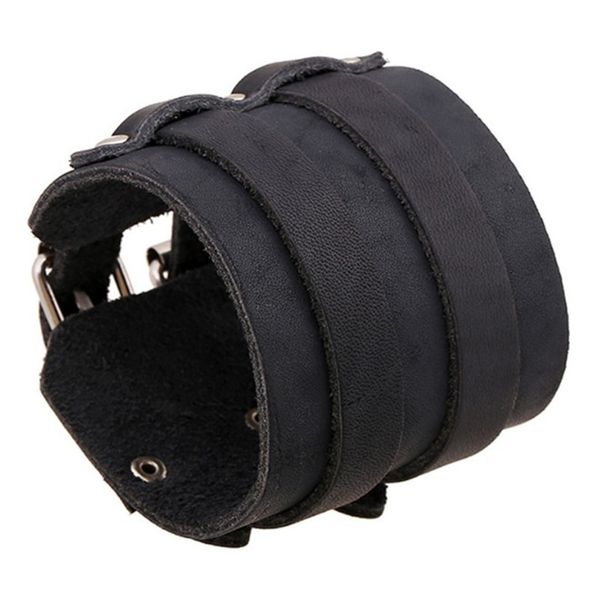 new fashion double belts black leather bracelet punk cowhide leather wide band with double pin buckles jewelry accessorie birthday gifts, Golden;silver
new fashion double belts black leather bracelet punk cowhide leather wide band with double pin buckles jewelry accessorie birthday gifts, Golden;silver