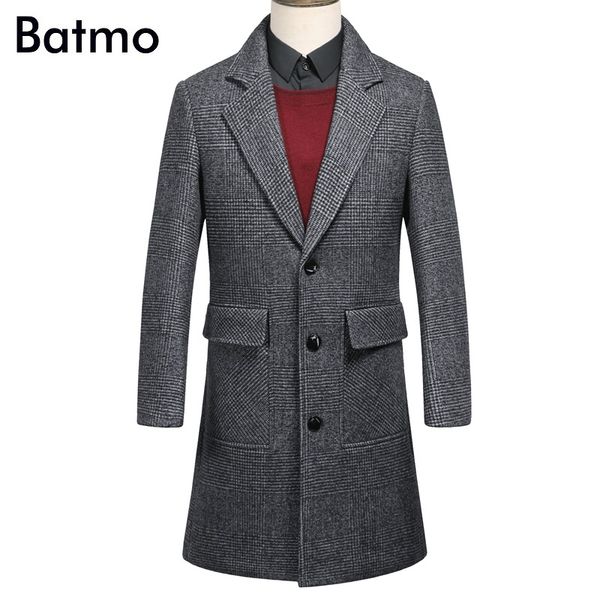 batmo 2018 new arrival winter wool turn-down collar plaid casual long trench coat men,men's winter coat,99820, Black
batmo 2018 new arrival winter wool turn-down collar plaid casual long trench coat men,men's winter coat,99820, Black