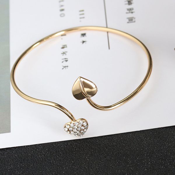 full crystal double heart opening golden silver metallic bending band silver golden adjustable bracelets & bangles for women, Black
full crystal double heart opening golden silver metallic bending band silver golden adjustable bracelets & bangles for women, Black