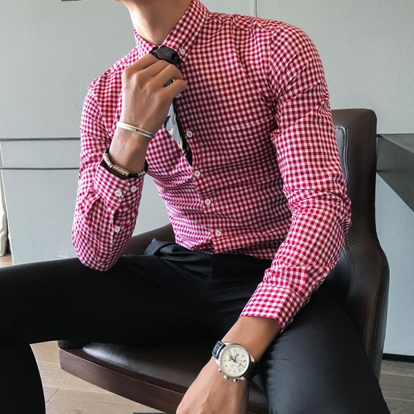 checkered shirts mens plaid shirts mens camisa social masculina slim fit office business chemise homme vintage dress, White;black
checkered shirts mens plaid shirts mens camisa social masculina slim fit office business chemise homme vintage dress, White;black
