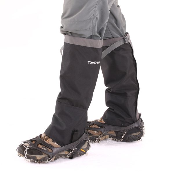 tomshoo 1 pair of 19 teeth crampons non-slip shoes cover anti slip ice cleats shoe boot grips traction snow + snow leg gaiters, Black
tomshoo 1 pair of 19 teeth crampons non-slip shoes cover anti slip ice cleats shoe boot grips traction snow + snow leg gaiters, Black