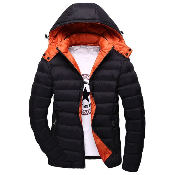 winter solid color large size men's lapel zipper hooded down cotton coat clothes men's warm long clothes, Black
winter solid color large size men's lapel zipper hooded down cotton coat clothes men's warm long clothes, Black