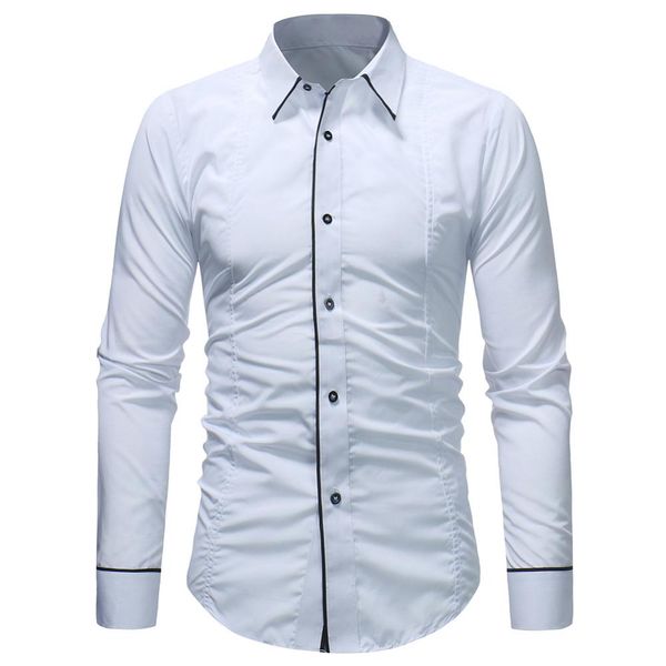 sell solid fashion turn-down collar line decor long sleeve slim casual men's shirt top, White;black
sell solid fashion turn-down collar line decor long sleeve slim casual men's shirt top, White;black