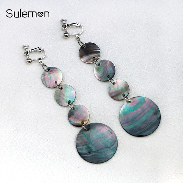 natural black shell tassel earrings geometric round shell clip on earrings without piercing simple women long earring she32, Silver
natural black shell tassel earrings geometric round shell clip on earrings without piercing simple women long earring she32, Silver