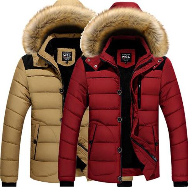 winter clothing men's fur collar hooded parka winter thicken jacket warm coat short outwear, Black
winter clothing men's fur collar hooded parka winter thicken jacket warm coat short outwear, Black