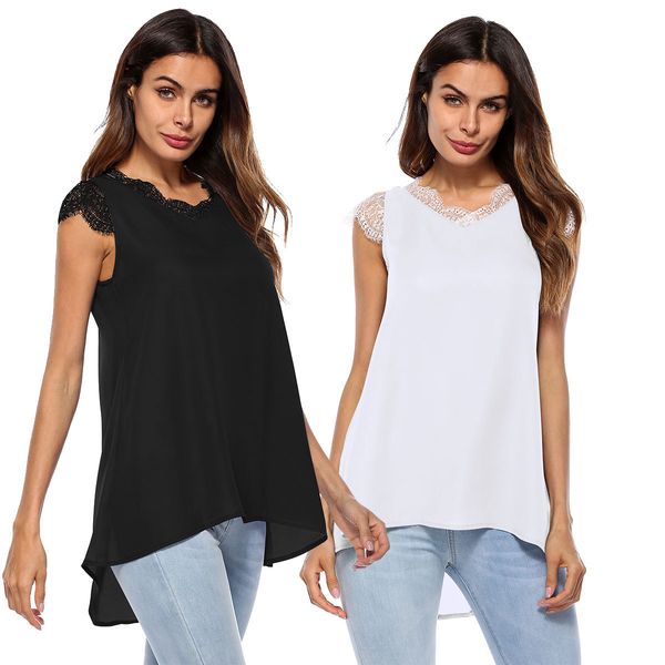 2018summer's new fashion women's sleeveless lace chiffon shirt blouse plus size loose fashion chiffon blouses shirts black white s
2018summer's new fashion women's sleeveless lace chiffon shirt blouse plus size loose fashion chiffon blouses shirts black white s