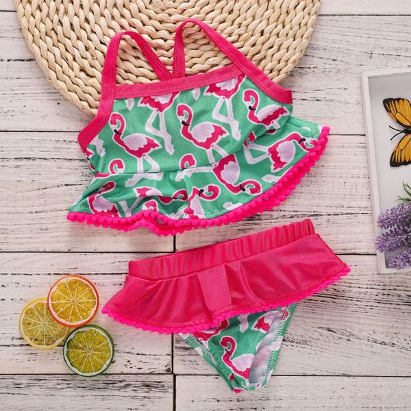 2018 new baby girls swimwear 2psc sets cartoon flamingo printed + briefs short bathing swimming suits, Black
2018 new baby girls swimwear 2psc sets cartoon flamingo printed + briefs short bathing swimming suits, Black