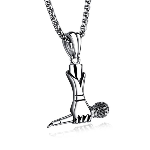 fashion hiphop men pendant necklace microphone pendants necklaces for men stainless steel box chain jewelry, Silver
fashion hiphop men pendant necklace microphone pendants necklaces for men stainless steel box chain jewelry, Silver