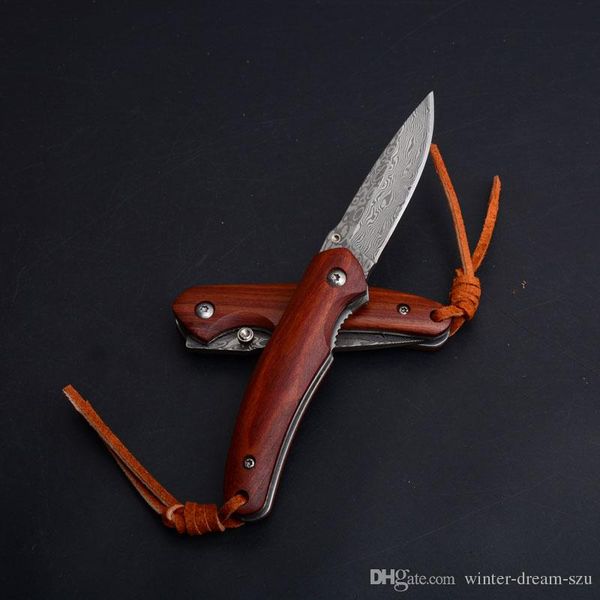 Wholesale Wood Handle VG10 Damascus Folder Small Size EDC Tactical Folding Pocket Knife Outdoor Camping Gear Christmas Gift P474Q
Wholesale Wood Handle VG10 Damascus Folder Small Size EDC Tactical Folding Pocket Knife Outdoor Camping Gear Christmas Gift P474Q