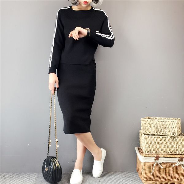 two piece set of skirt suit for autumn 2018, women's knitted patchwork slit skirt, hip dress, leisure suit 0090 pearl diary, White
two piece set of skirt suit for autumn 2018, women's knitted patchwork slit skirt, hip dress, leisure suit 0090 pearl diary, White