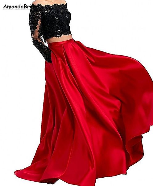 amandabridal long sleeve lace prom dresses long two piece off shoulder lace beads satin formal evening party gowns, Red
amandabridal long sleeve lace prom dresses long two piece off shoulder lace beads satin formal evening party gowns, Red