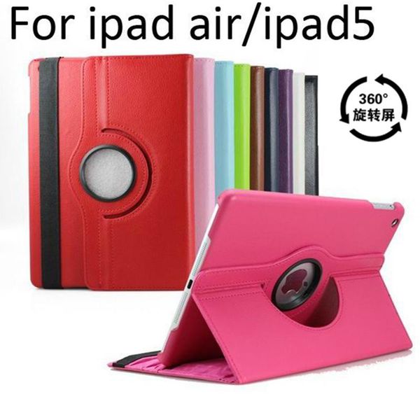 magnetic 360 rotating leather case smart cover stand for ipad5 ipad 6 tablet pc cases