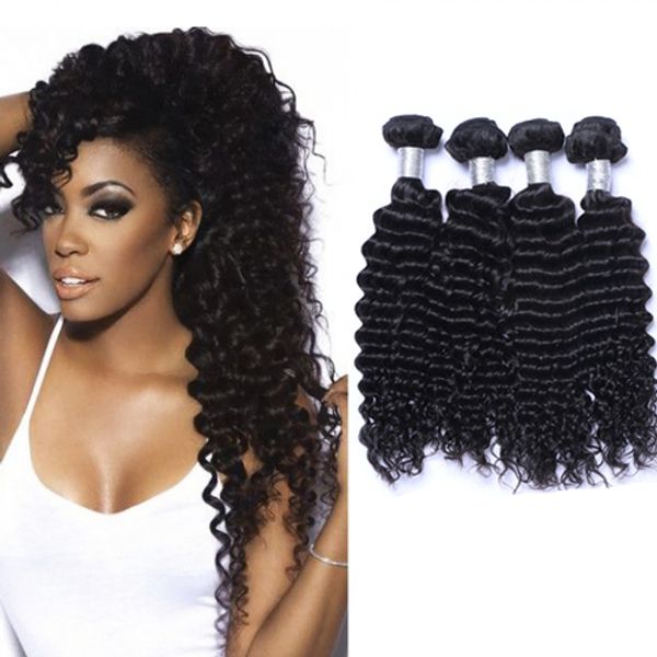 8a malaysain deep wave virgin hair weave 4pcs/lot natural color no shedding tangle human hair extensions, Black
8a malaysain deep wave virgin hair weave 4pcs/lot natural color no shedding tangle human hair extensions, Black