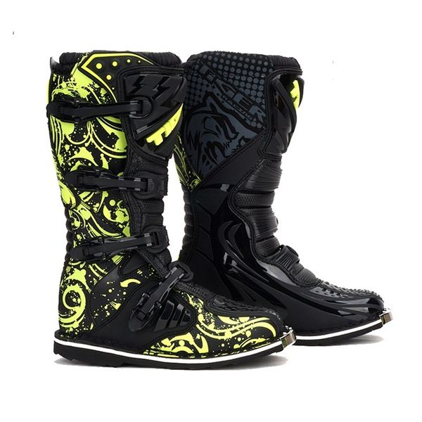 

1pair motorbike sports racing track road leather technical microfiber cross-country motorcycle boots shoes